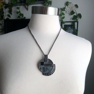 Dark Silver Pendant Necklace